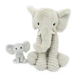 Les déglingos | Les Ptipotos - Peluche Dimoitou éléphant gris mère et son bébé