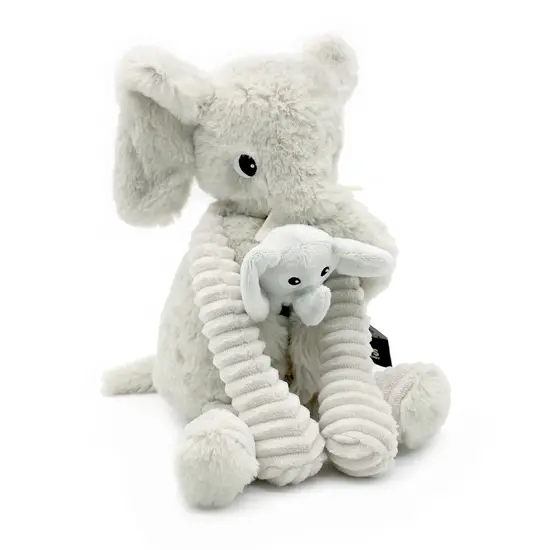 Les déglingos | Les Ptipotos - Peluche Dimoitou éléphant gris mère et son bébé