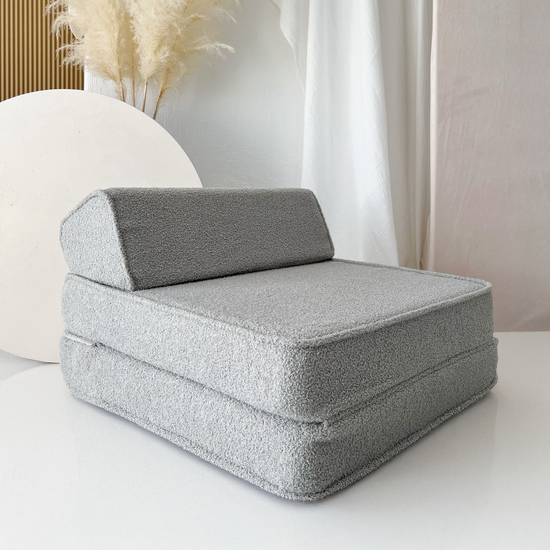 Moje Moje | Bouclé Lounger - Bouclé Gris