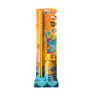 Tuban | Set baguette à bulles géante + liquide 400 ml Jaune