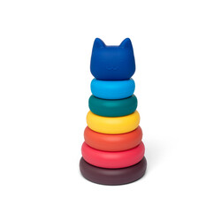 Little L | Tour d'empilage chat couleurs vives
