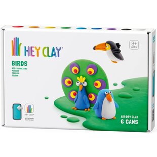 Pâte à modeler Hey Clay oiseaux: toucan, pingouin, paon