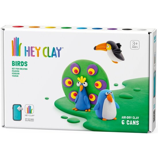 Hey Clay Pâte à modeler Hey Clay oiseaux: toucan, pingouin, paon