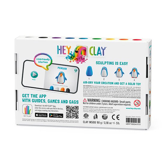 Hey Clay Pâte à modeler Hey Clay oiseaux: toucan, pingouin, paon