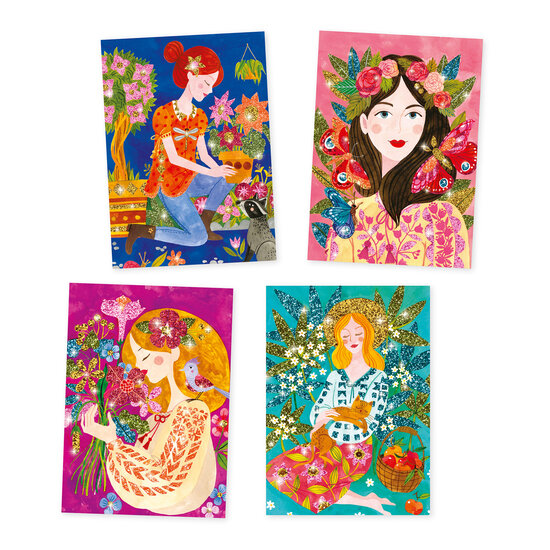 Djeco Djeco - tableaux à pailleter - Le parfum des fleurs 7-13 ans