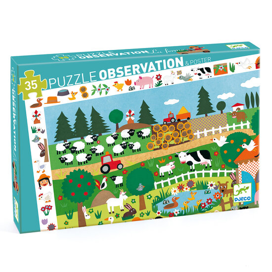 Djeco Djeco - puzzle d'observation La ferme +3ans 35pcs