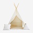 Moje Moje | Tente tipi en coton + 2 coussins et tapis de jeu - Cream