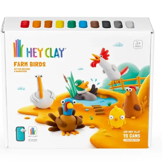 Hey Clay Hey Clay | Pâte à modeler Oiseaux de la ferme