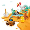 Hey Clay Hey Clay | Pâte à modeler Oiseaux de la ferme
