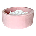 Moje Moje | Piscine à balles en velours - Rose 90 x 30 cm + balles