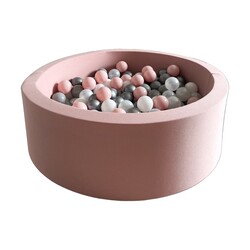 Moje | Piscine à balles en coton - Rose 90 x 30 cm + balles