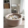 Moje Moje | Piscine à balles en coton - Beige 90 x 30 cm + balles