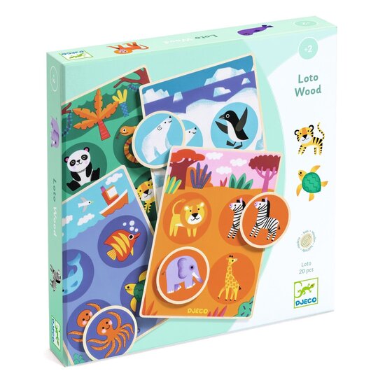 Djeco Jeu de Loto animaux du monde Djeco Loto Wood
