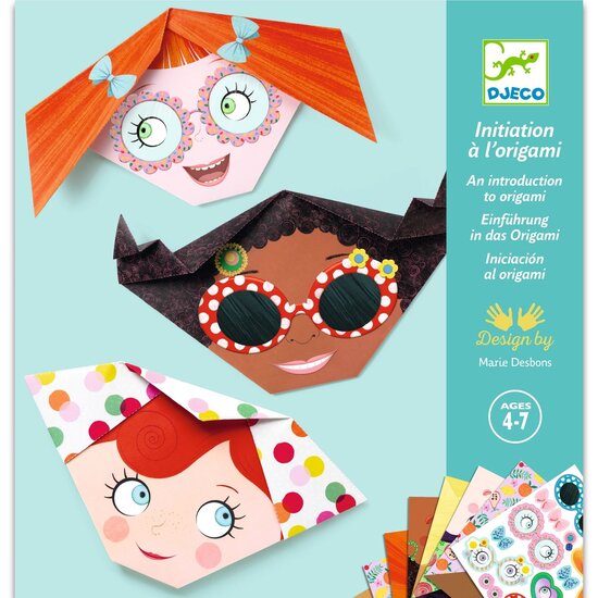 Djeco Djeco | Feuilles de papier pour origami Visages rigolos