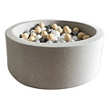 Moje Moje | Piscine à balles en coton - Gris clair 90 x 30 cm + balles