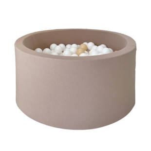 Moje | Piscine à balles en coton - Beige 90x40 cm + Balles