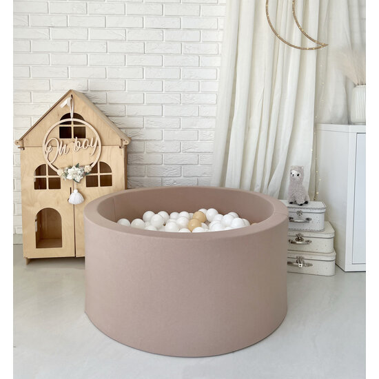 Moje Moje | Piscine à balles en coton - Beige 90x40 cm + Bälle