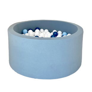 Moje | Piscine à balles en coton - Bleu 90x40 cm + Balles