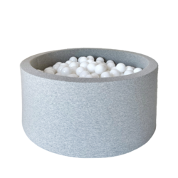 Moje | Piscine à balles en coton - Gris clair 90x40 cm  + Balles
