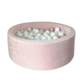 Moje Moje | Piscine à balles en velours doux - Rose clair 90x30 cm + Balles