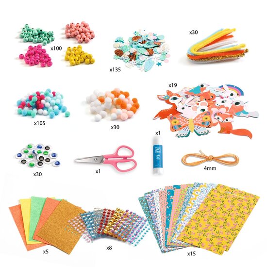 Djeco Djeco set créatif pompons et perles 5-8 ans