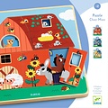 Djeco Puzzle éducatif 3 niveaux Chez Moo Djeco