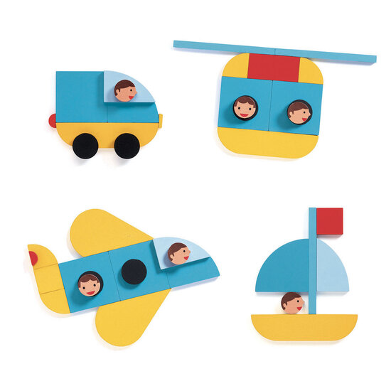 Djeco Jeu de construction Djeco Ze Geo Vroum +3 ans