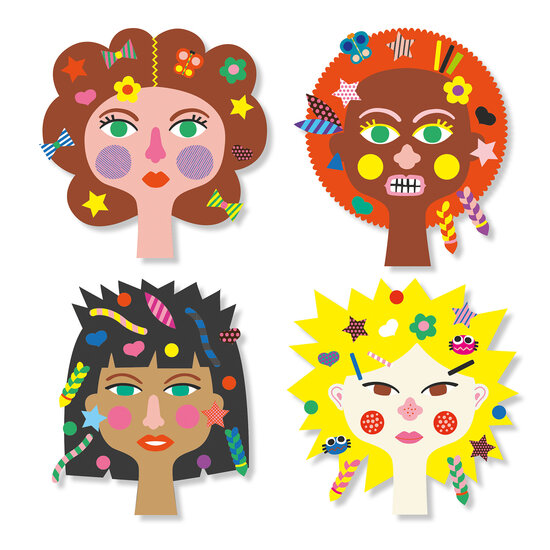 Djeco Créer avec des stickers coiffeur - Djeco