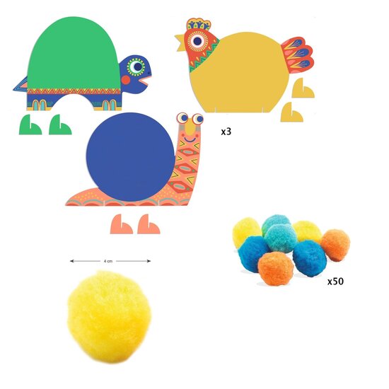 Djeco Djeco set créatif animaux pompons tout doux