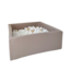 Moje Moje | Piscine à balles carrée en coton - Beige 106x106x40 cm + Balles