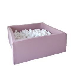 Moje | Piscine à balles carrée en coton - Rose 106x106x40 cm + Balles