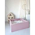 Moje Moje | Piscine à balles carrée en coton - Rose 106x106x40 cm + Balles