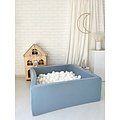 Moje Moje | Piscine à balles carrée en coton - Bleu 106x106x40 cm + Balles