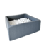 Moje Moje | Piscine à balles carrée en coton - Gris 106x106x40 cm + Balles