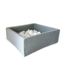 Moje Moje | Piscine à balles carrée en velours doux - Gris 106x106x40 cm + Balles