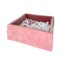 Moje Moje | Piscine à balles carrée en velours doux - Rose foncé 106x106x40 cm + Balles