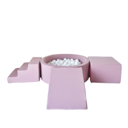 Moje | Coton 3 éléments + piscine à balles - rose 90 x 30 cm + 200 balles