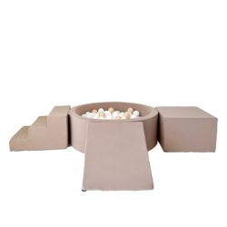 Moje | Coton 3 éléments + piscine à balles - Beige 90 x 30 cm + 200 balles