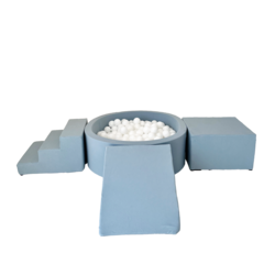 Moje | Coton 3 éléments + piscine à balles  - Bleu 90 x 30 cm + 200 balles