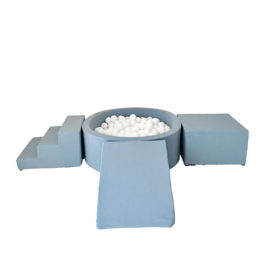 Moje Moje | Cotton 3 Elements + Ball Pool - Blue 90x30 cm + 200 Balls