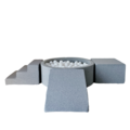 Moje Moje | Coton 3 éléments + piscine à balles - Gris clair 90 x 30 cm + 200 balles