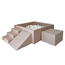 Moje Moje | Coton 3 éléments + piscine à balles 106 x 106 x 40 cm + 400 balles - Beige