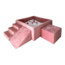 Moje Moje | Velours doux 3 éléments + piscine à balles 106 x 106 x 40 cm + 400 balles - Rose foncé