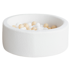 Moje | Piscine à balles Bouclé - Blanc 90x30 cm + Balles