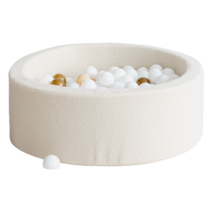 Moje | Piscine à balles Bouclé - Créme 90x30 cm + Balles