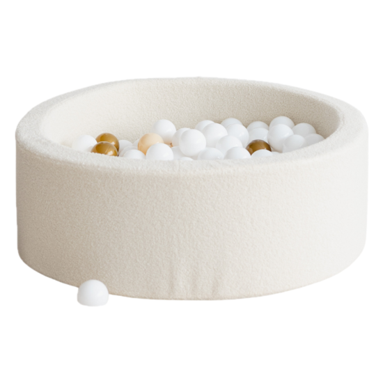 Moje Moje | Piscine à balles Bouclé - Créme 90x30 cm + Balles