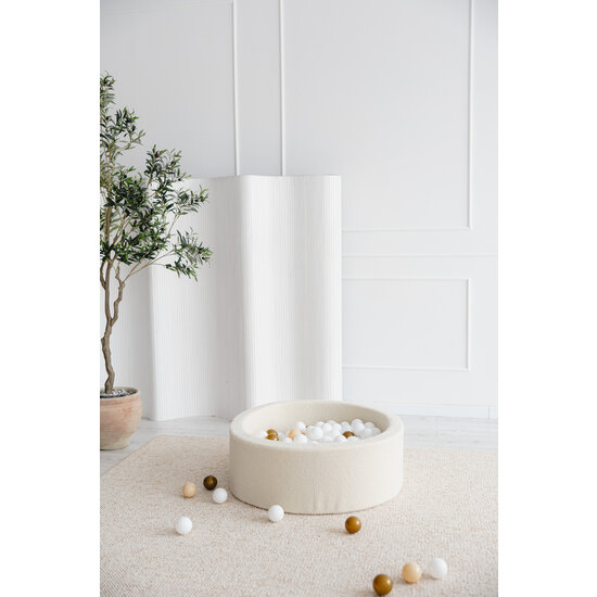 Moje Moje | Piscine à balles Bouclé - Créme 90x30 cm + Balles