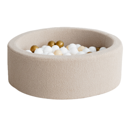 Moje Moje | Piscine à ballesBouclé - Beige 90x30 cm + Balles