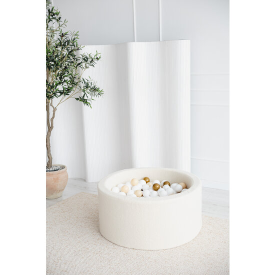 Moje Moje | Piscine à balles Bouclé - Créme 90x40 cm + Balles