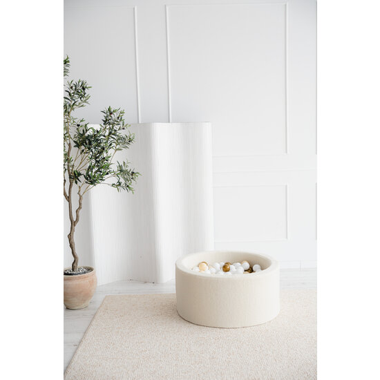 Moje Moje | Piscine à balles Bouclé - Créme 90x40 cm + Balles